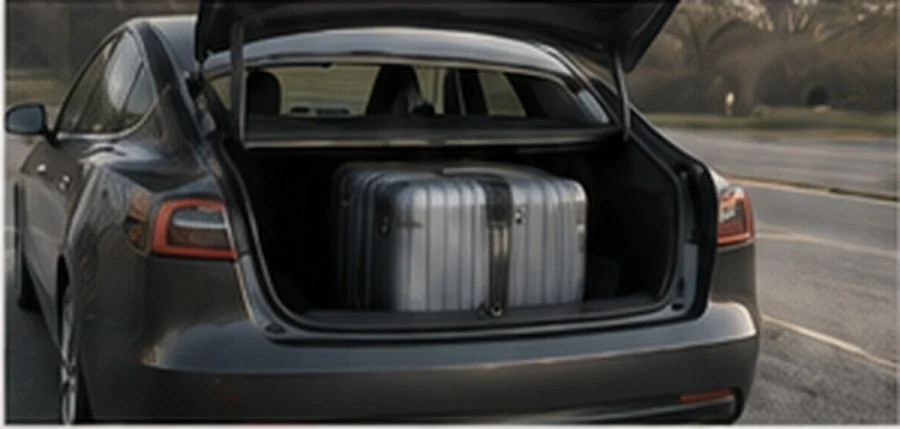 Luggage loaded in the boot